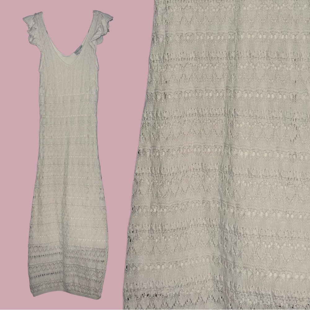 🤍✨  Crochet Cream Dress